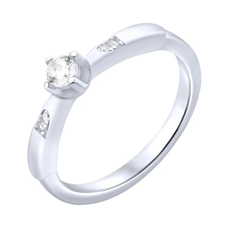 Срібна каблучка з фіанітами - 2159477