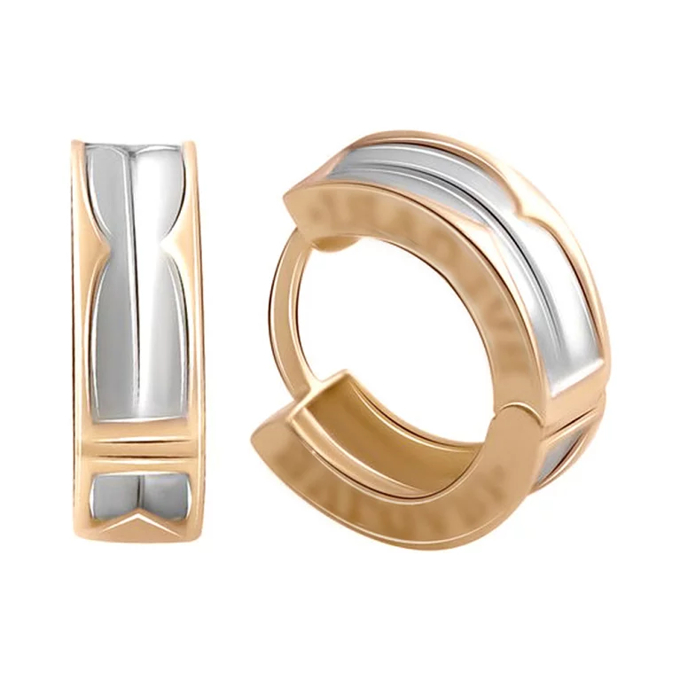 Сережки-кольца из красного и белого золота. Артикул 2066378: цена, отзывы, фото – купить в интернет-магазине AURUM