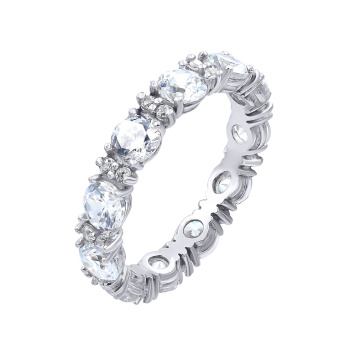 Серебряное кольцо с фианитами - 547351