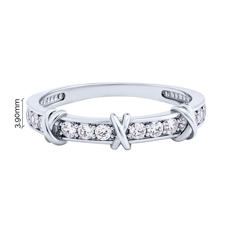 Серебряное кольцо с дорожкой из фианитов - 2088703