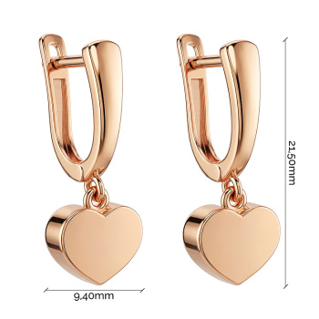 Серьги "Сердце" с подвесом из красного золота  - 2246600
