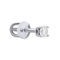 Сережка-гвоздик из белого золота с бриллиантом - 867122