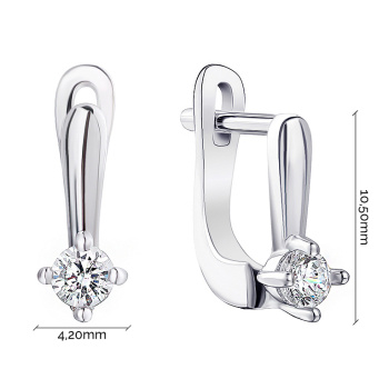 Серьги детские из серебра с фианитом - 1508565
