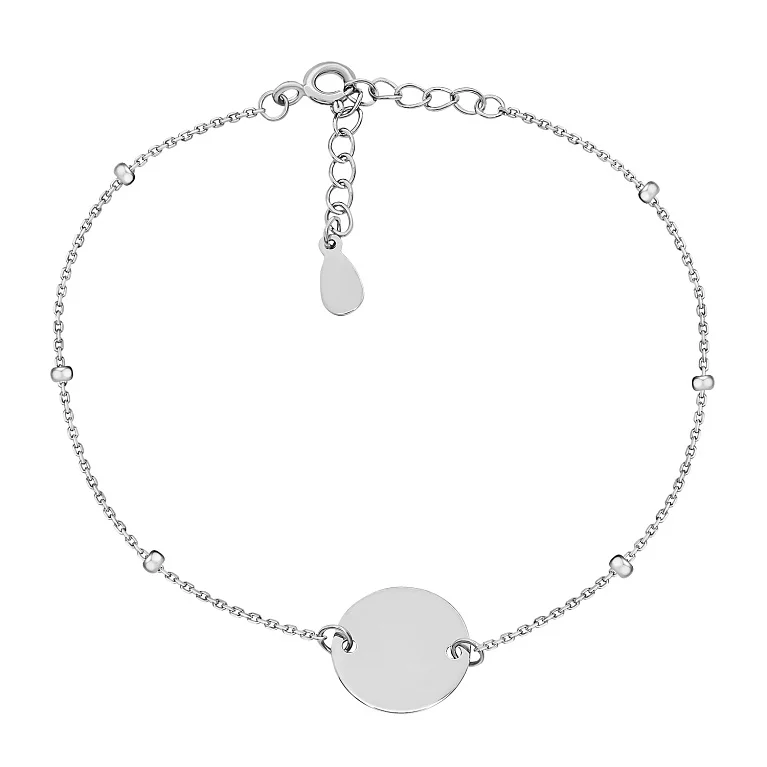 Срібний браслет "Монета" плетіння якірне. Артикул 7509/2144618: ціна, відгуки, фото – купити в інтернет-магазині AURUM