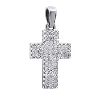 Крестик серебряный двухсторонний с цирконием. Артикул 7504/1147443: цена, отзывы, фото – купить в интернет-магазине AURUM