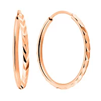 Сережки-кольца из красного золота с алмазной гранью. Артикул 100647/35: цена, отзывы, фото – купить в интернет-магазине AURUM