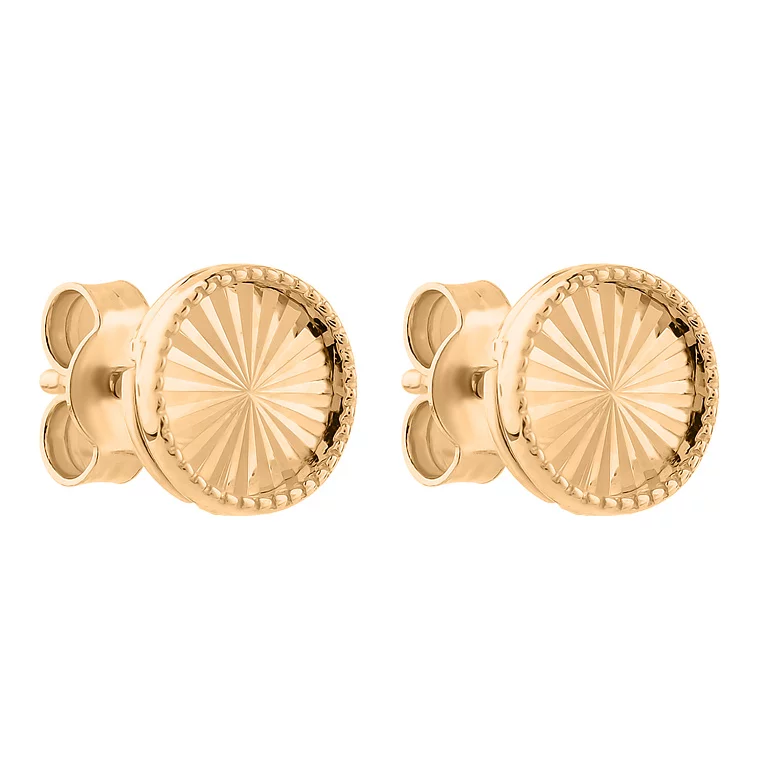 Сережки-гвоздики из красного золота с алмазной гранью. Артикул 1091004а: цена, отзывы, фото – купить в интернет-магазине AURUM