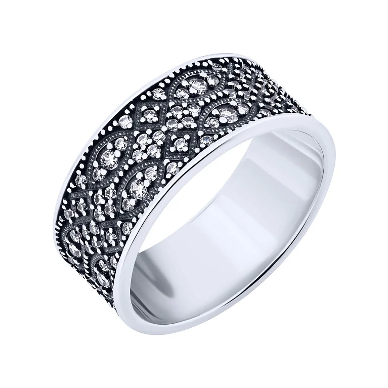 Кольцо из серебра с фианитами и с чернением - 2127931 Кольцо из серебра с фианитами и с чернением - 2127931