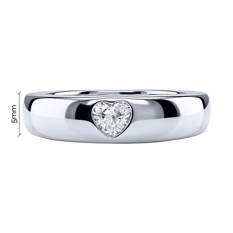 Серебряное кольцо с фианитом  - 2236176