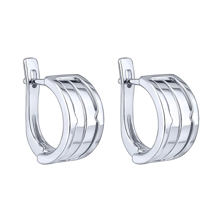 Массивные серьги из серебра  - 2187084