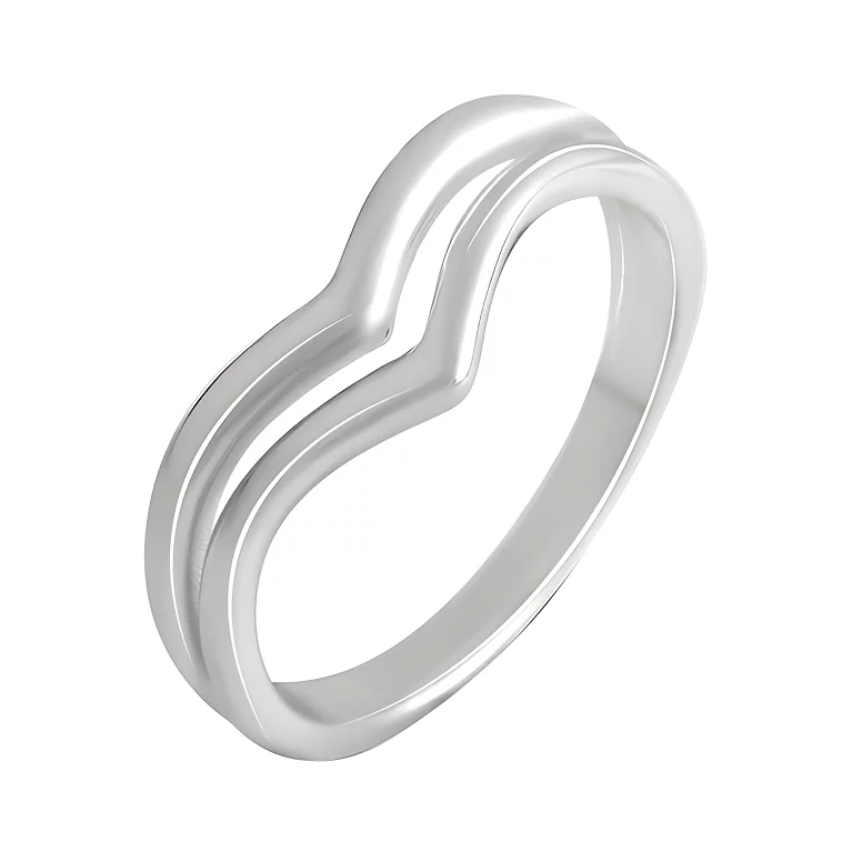 Подвійна срібна каблучка у мінімалістичному стилі. Артикул 7501/2134039: ціна, відгуки, фото – купити в інтернет-магазині AURUM