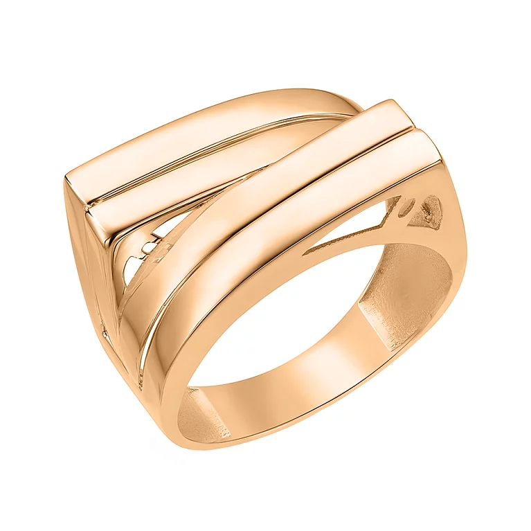 Массивное кольцо из красного золота с "Геометрией" . Артикул 155624: цена, отзывы, фото – купить в интернет-магазине AURUM