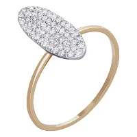 Кольцо "Овал" из красного золота с бриллиантами - 908329