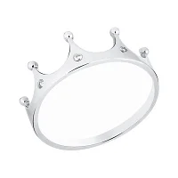 Кольцо из белого золота с фианитами "Корона" - 1260313