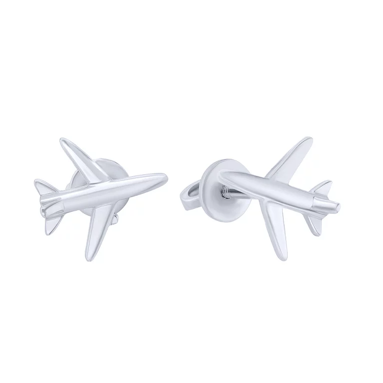 Срібні сережки-гвоздики "Літачок". Артикул 7518/82661: ціна, відгуки, фото – купити в інтернет-магазині AURUM
