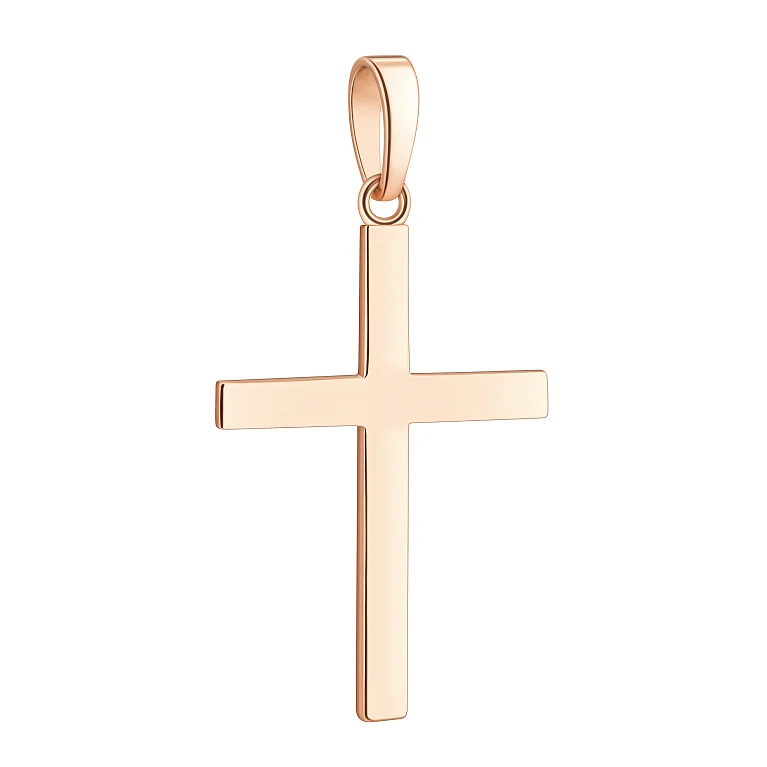 Натільний хрестик з червоного золота - 2200277