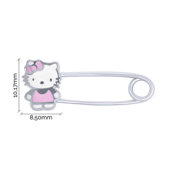 Срібна шпилька "Hello Kitty" з емаллю - 1685967