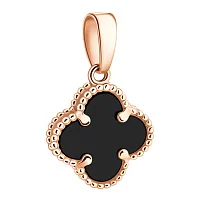 Підвіс "Конюшина" із червоного золота з оніксом - 2134610