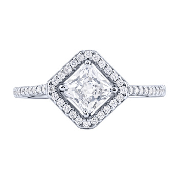 Серебряное кольцо "Квадрат" с фианитами  - 2236269