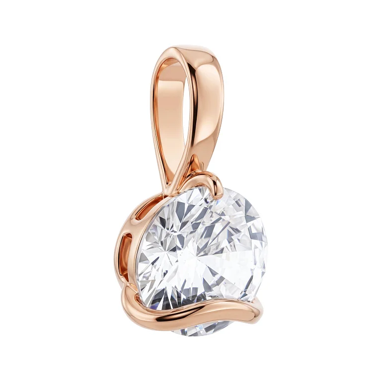 Підвіс у червоному золоті з фіанітом - 2210434