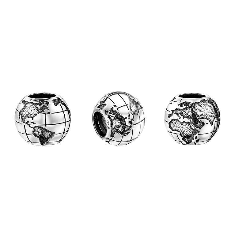 Срібний шарм "Земна куля". Артикул 7903/84634*: ціна, відгуки, фото – купити в інтернет-магазині AURUM