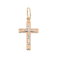 Крестик из комбинированного золота - 474904