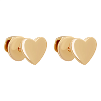 Сережки-гвоздики из красного золота Сердечки. Артикул 2007927101: цена, отзывы, фото – купить в интернет-магазине AURUM