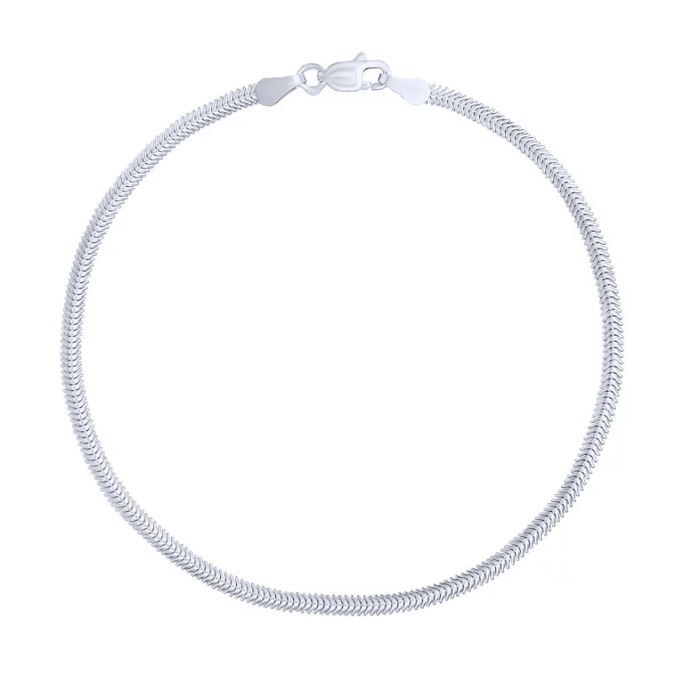 Срібний браслет плетіння снейк. Артикул 7509/Тпр-140: ціна, відгуки, фото – купити в інтернет-магазині AURUM
