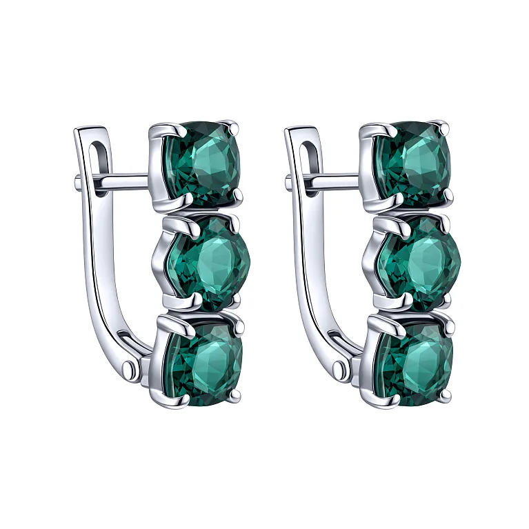 Сережки из серебра с топазом лондон  - 2263936