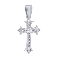 Крестик из серебра с фианитами - 1684803