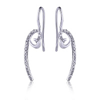 Срібні сережки-петлі з цирконієм. Артикул 82650б: ціна, відгуки, фото – купити в інтернет-магазині AURUM