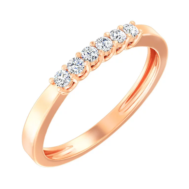 Кольцо из красного золота с бриллиантами - 1514042