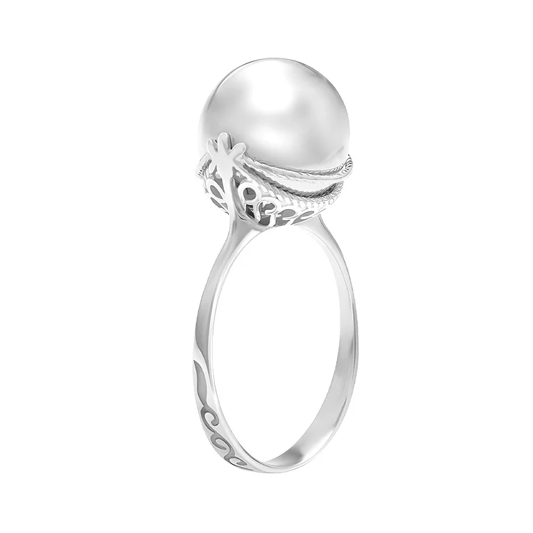 Каблучка "Куля" зі срібла з родіюванням. Артикул 7501/300366С: ціна, відгуки, фото – купити в інтернет-магазині AURUM