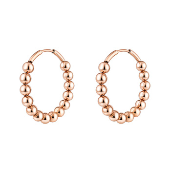 Серьги-кольца "Шарики" из красного золота - 2207057