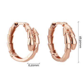 Серьги-кольца "Змея" из красного золота - 2149613