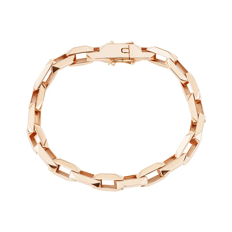 Масивний браслет з червоного золота плетіння якірне - 2222594