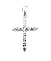 Золотий хрестик з діамантами. Артикул П067б: ціна, відгуки, фото – купити в інтернет-магазині AURUM