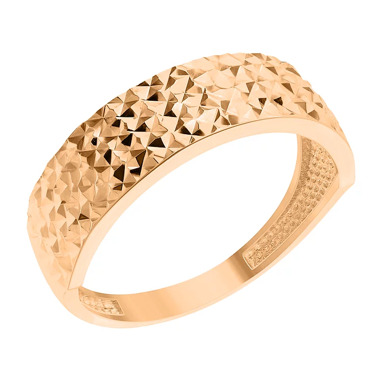 Кольцо из красного золота с алмазной гранью. Артикул 154815: цена, отзывы, фото – купить в интернет-магазине AURUM