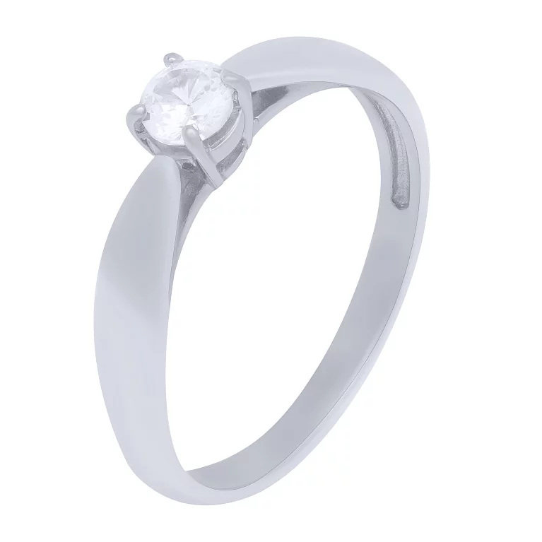 Серебряное помолвочное кольцо с фианитом. Артикул 7501/81625б: цена, отзывы, фото – купить в интернет-магазине AURUM