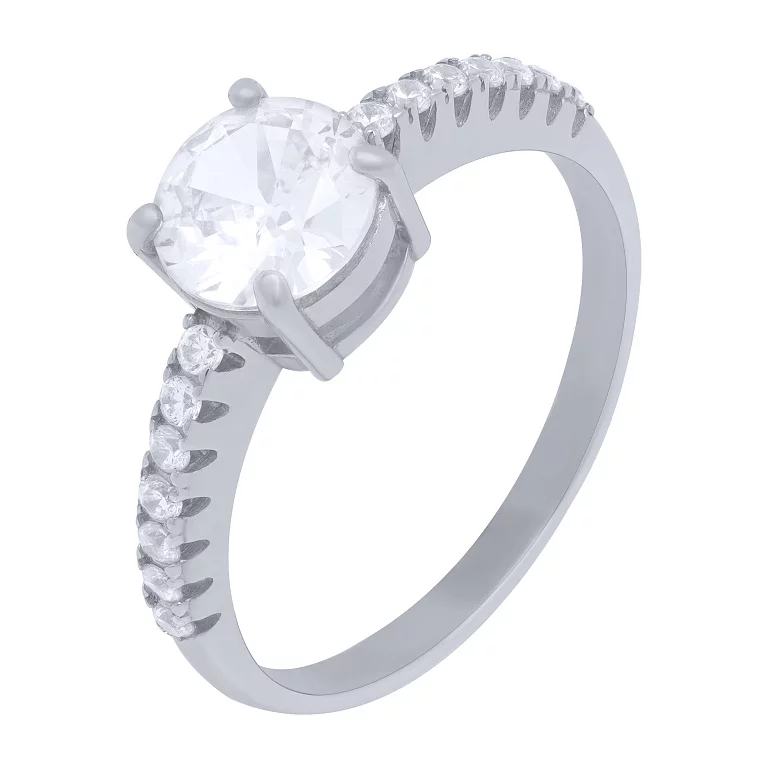 Серебряное кольцо с фианитами. Артикул 7501/81086б: цена, отзывы, фото – купить в интернет-магазине AURUM