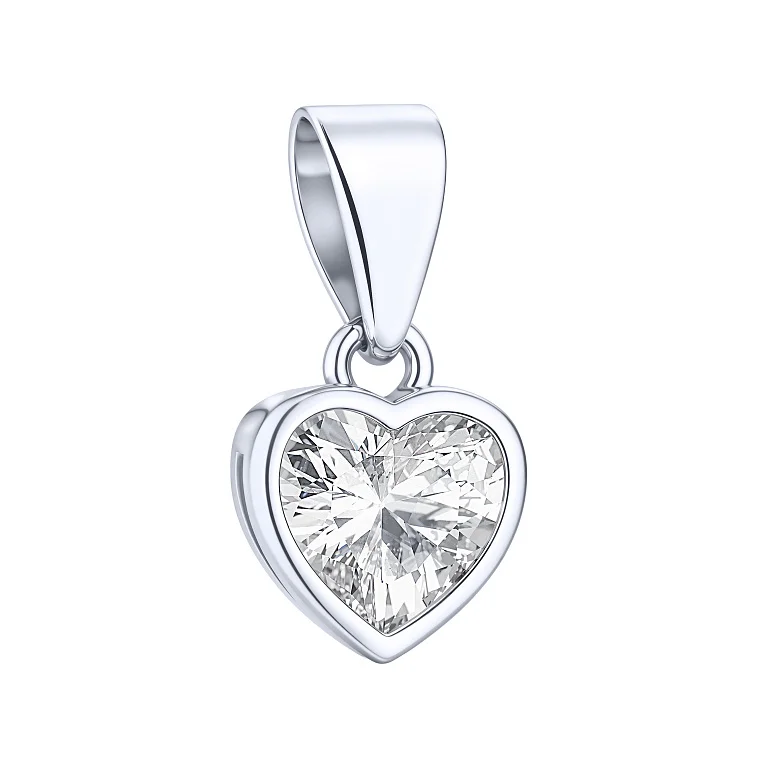 Підвіс "Серце" зі срібла з фіанітом - 2192885