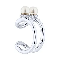 Срібна моносережка-кафа з перлинами  - 2206145