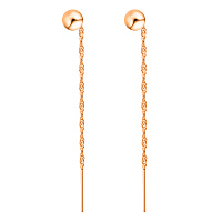 Сережки-протяжки из красного золота Шар. Артикул 106692/2: цена, отзывы, фото – купить в интернет-магазине AURUM
