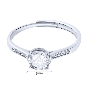 Серебряное регулируемое кольцо с дорожкой из фианитов - 1960294