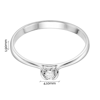 Кольцо с бриллиантом из белого золота - 2279217