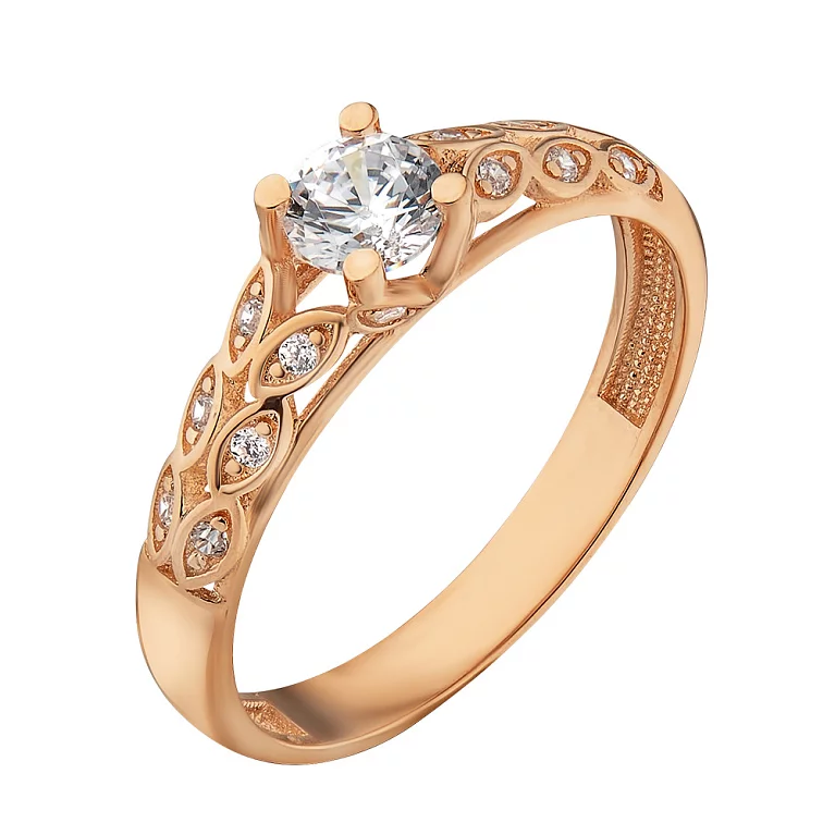 Золотое кольцо с фианитом. Артикул 1191560101: цена, отзывы, фото – купить в интернет-магазине AURUM