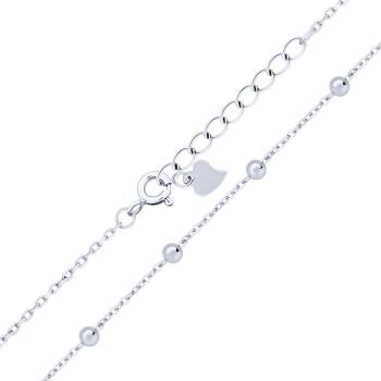 Серебряный браслет "Шарики" якорное плетение - 2153431