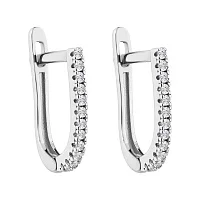 Серьги в белом золоте с фианитами - 2117886