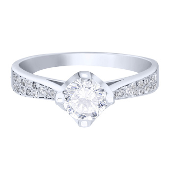 Серебряное кольцо с фианитами - 1679509