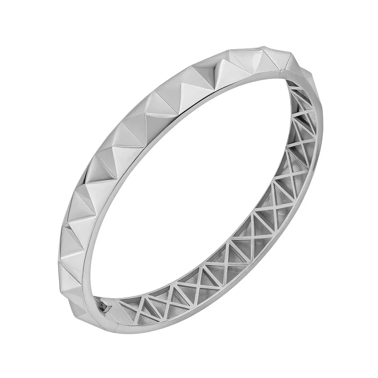 Жесткий браслет в белом золоте "Геометрия" - 2162741